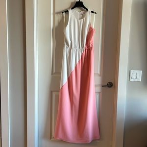 Shoshanna - Maeven Colorblock Maxi Dress - White & Pink - Sz 8